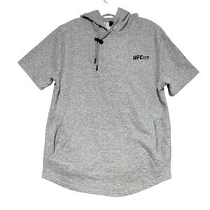 UFC gym short sleeve gray hoodie Mens Small Gym Training